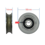 Mitsubishi Door Hangar Roller 56*14-6201 RS；W/O Center Shaft - Image 4